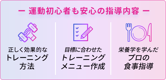 運動初心者も安心の指導内容