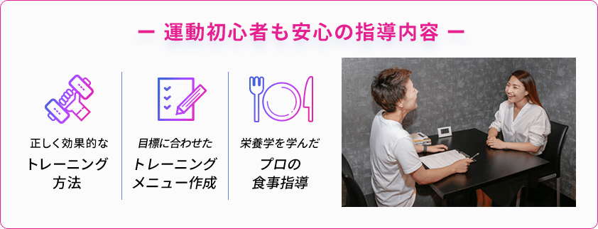 ー 運動初心者も安心の指導内容 ー